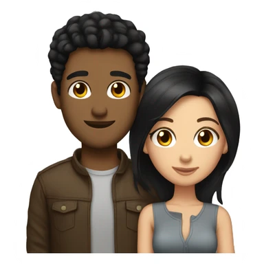 brunette boyfriend and black haired girlfriend sticker