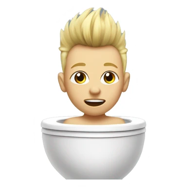 Blond Kid with mohawk named eli's head coming out of toilet sticker