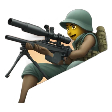 Sniper sur un toit qui vise sticker