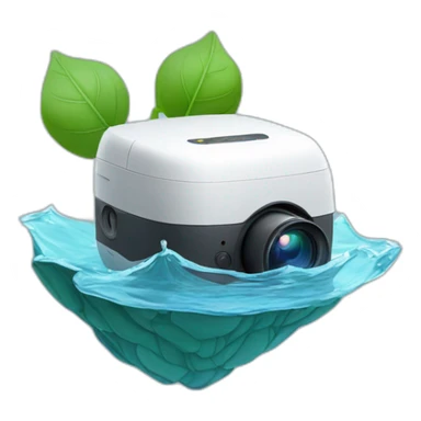 small-leaf-floating-on-water-block-and-security-ptz-camera-behind sticker