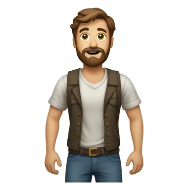 wondered bearded man with arms shrugging facing camera sticker