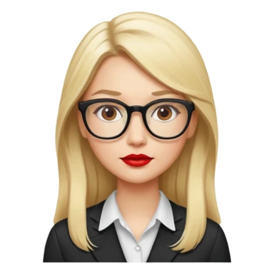 blondy girl with glasses learn analytics she is so pretty and seems like director bitch of company. with long hair and red lips and with makeup. She is data analyst sticker