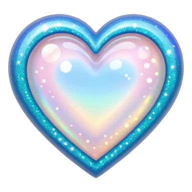 Opal heart with glitter sticker