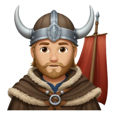 Young viking sailor on ship deck sticker