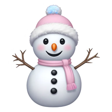 cute white and light pink snowman sticker
