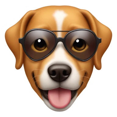 Dog wearing heart sun glasses sticker
