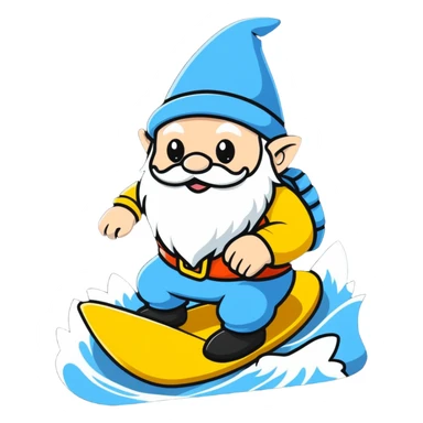 gnome surfing sticker