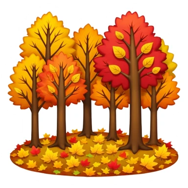 Small forest and leaves falling from the trees.  sticker