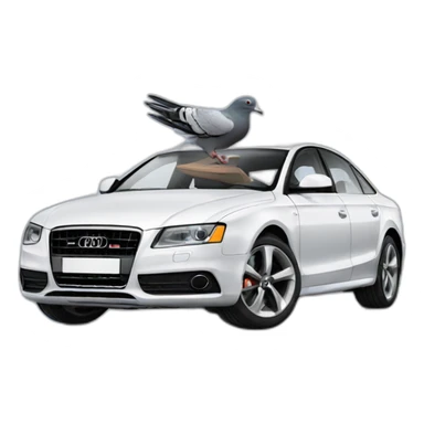 pigeon in audi car sticker