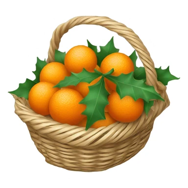 Christmas basket with tangerines sticker