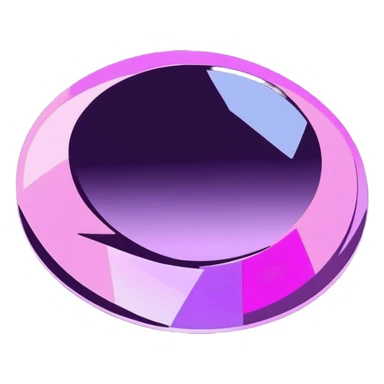 Round cut kunzite gemstone with holographic rainbow reflections, pink-purple crystal gem with brilliant facets sticker