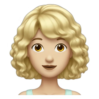 pale female with wavy black hair and bangs sticker