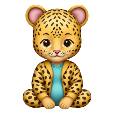 baby with leopard patterned clothes sticker