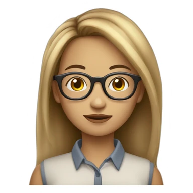 Fille avec cheveux longs et lunettes qui vomi des patates sticker