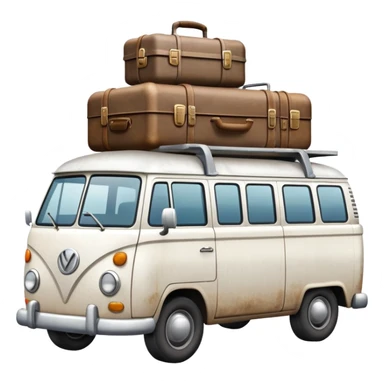 Van with luggage on top sticker