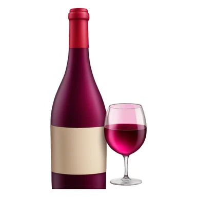 Pink red wine bottle sticker