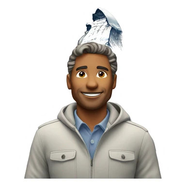 A man standing infront of the matterhorn mountain sticker