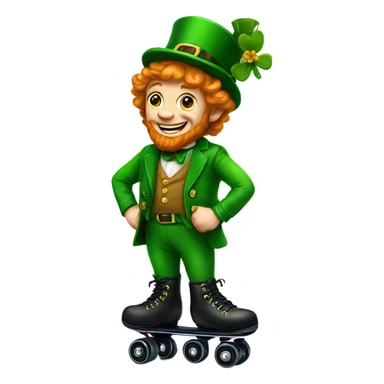 A leprechaun and rollerskates sticker