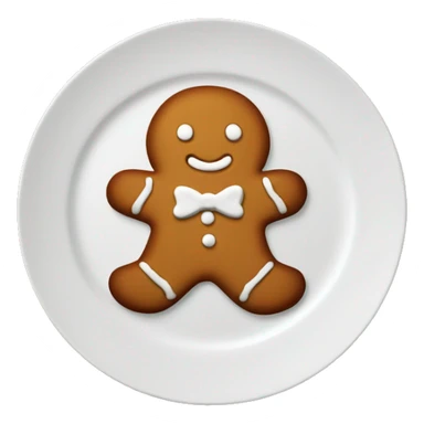 plate with gingerbread man on top sticker