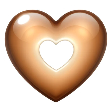 Pearl pale brown Transparent Heart sticker