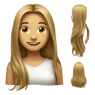 smiling girl with long hair sticker