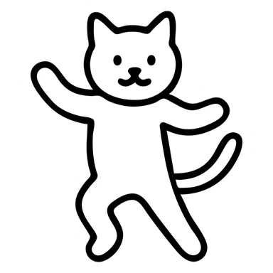 gato bailando, estilo minimalista, simple, líneas limpias sticker