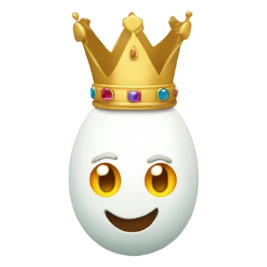 Egg wearing a crown sticker