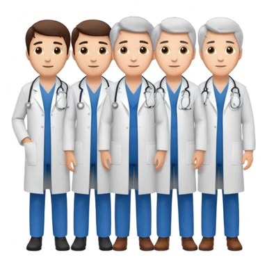 5 doctor staff all men make the differ in age make some space between em sticker