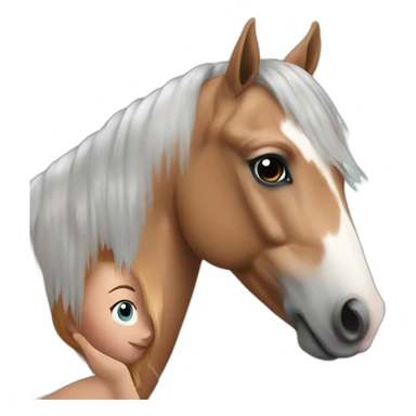 horse on the girl sticker