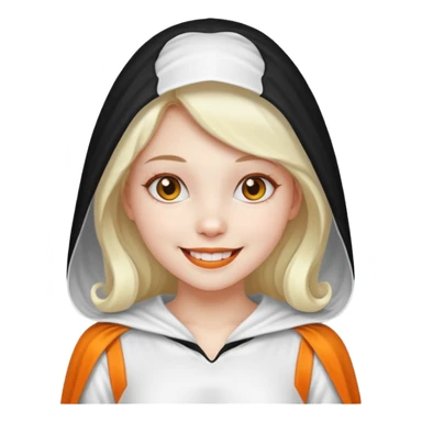 girl with hallowen white costumes sticker