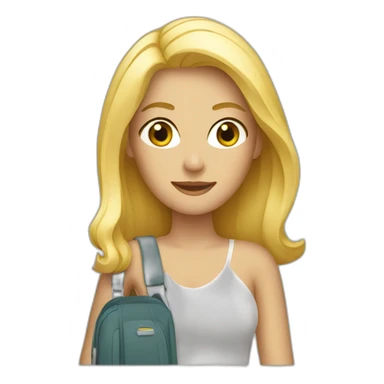  blonde woman travel sticker