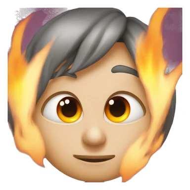 face with a fire hearth eye sticker