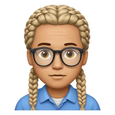  braided hair man with glasses sticker