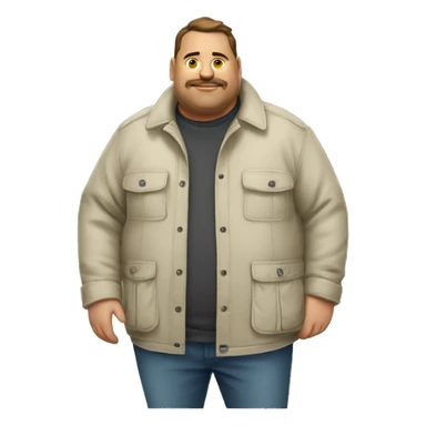 Fat man with Napapijri overshirt  sticker