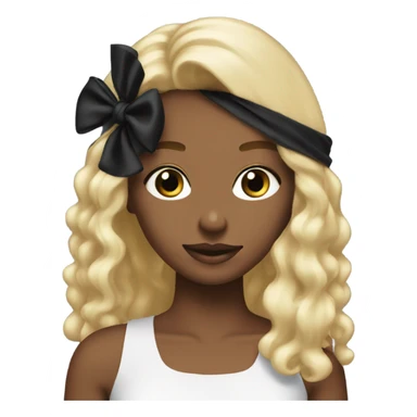 Blonde girl blowout black pearly headband  sticker