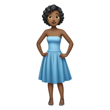 Girl wearing a strapless short blue dress  sticker