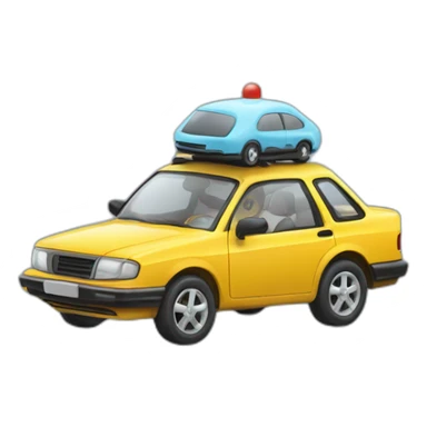 Chat sur une voiture volante sticker