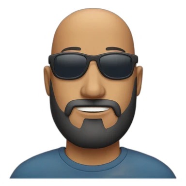 bald man with beard and shades sticker