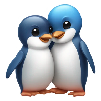 Pink penguin hugging a blue penguin  sticker