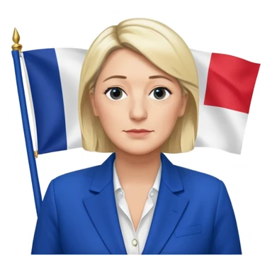 Marine le pen et drapeau français sticker