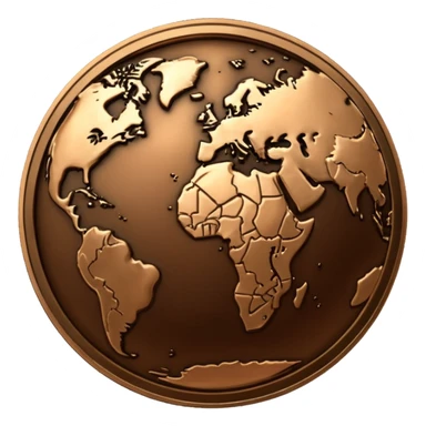 Coin with planet earth on it sticker