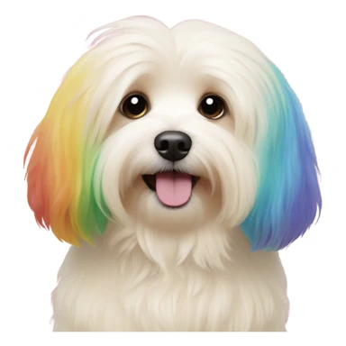 Cream colored havanese with rainbow tail (NOT RAINBOW EARS) sticker