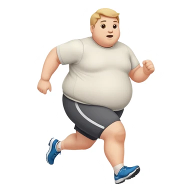Fat person running sticker