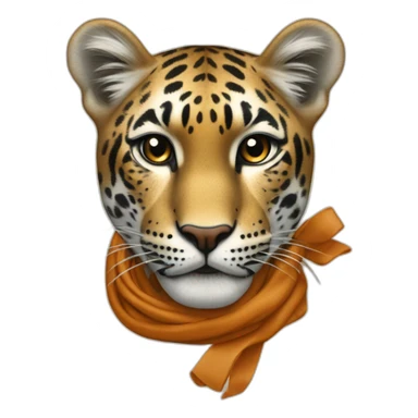 Panthère avec un foulard hermès autour du cou sticker