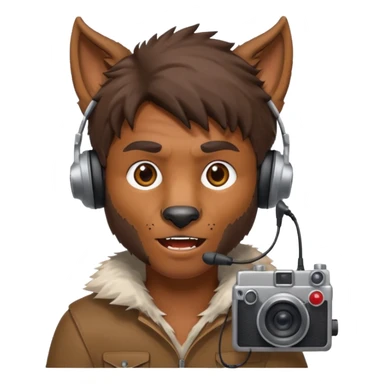 A werewolf film camera man sticker