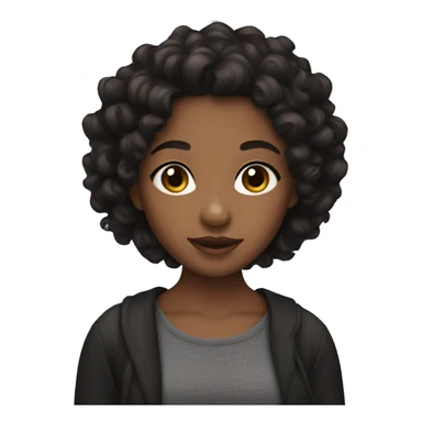 Brown skin girl with black curly hair sticker