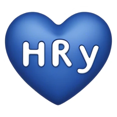 Dark blue heart with the words Hi Ry in the middle  sticker