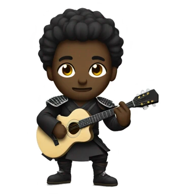 Black samurai with guitar sticker