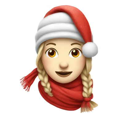 Pretty female snowman with red hat and red scarf sticker