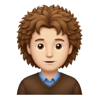 Make a white guy with brown fluffy hair sticker